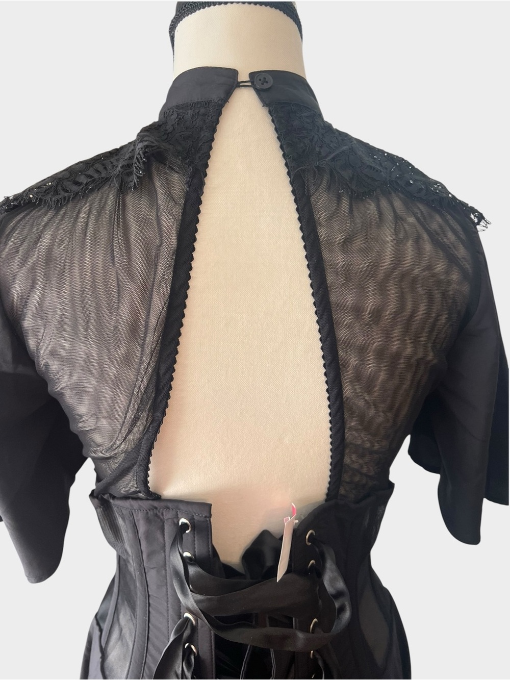 Corset Story SDS016 Black Lace Steel Boned Corset Dress 26” US 8 - Picture 7 of 16